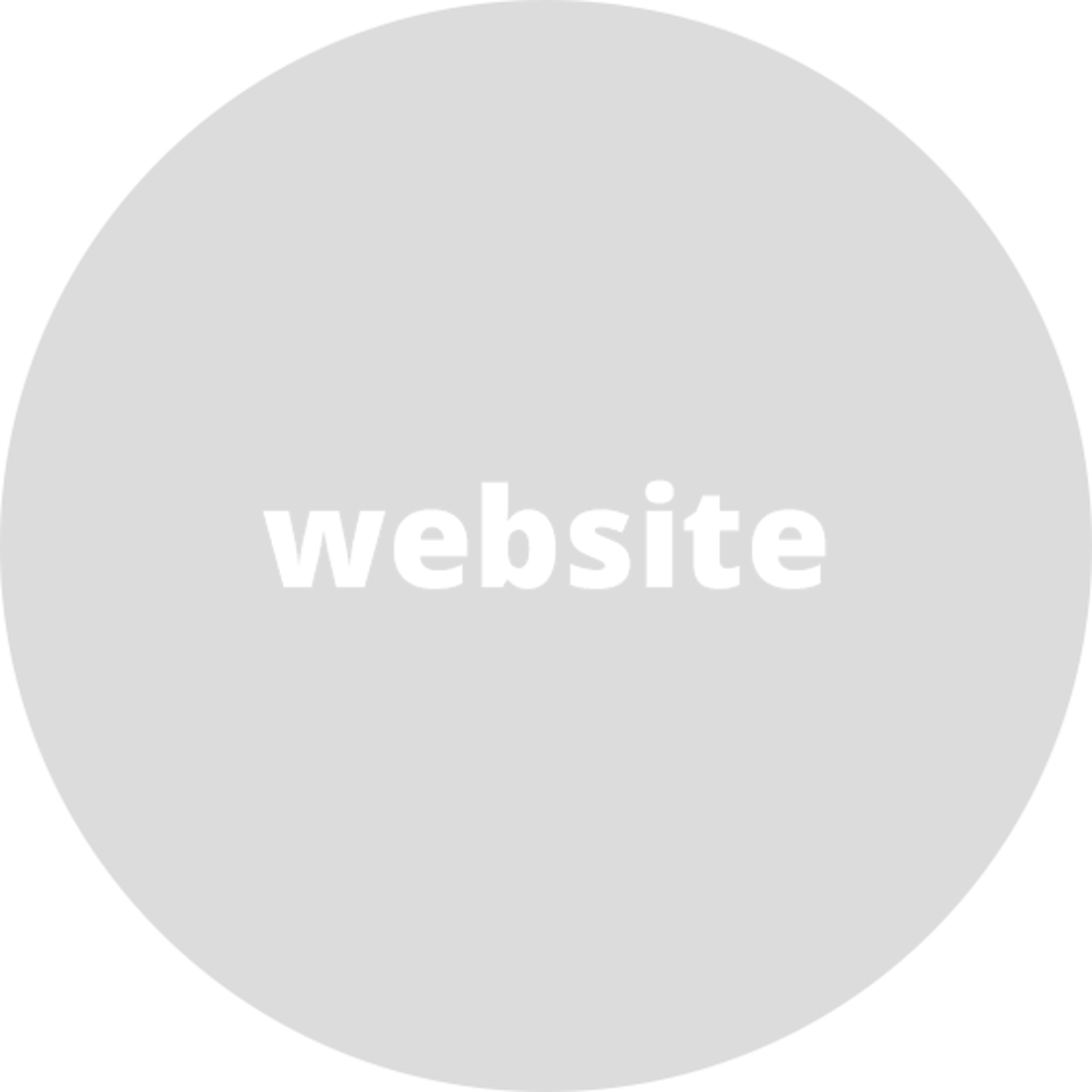 Big gray dot with the word website in white letters.
