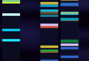 colored bars in vertical strips used as the main visual motif on the website