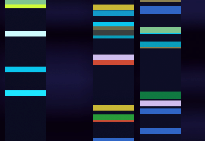 colored bars in vertical strips used as the main visual motif on the website